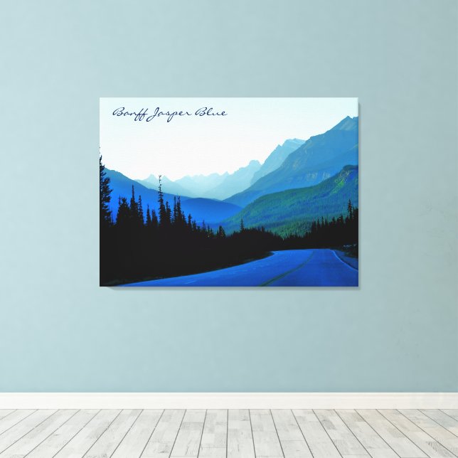 Banff Jasper Blue Canvas Print (Insitu(Wood Floor))