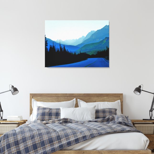 Banff Jasper Blue Canvas Print (Insitu(Bedroom))