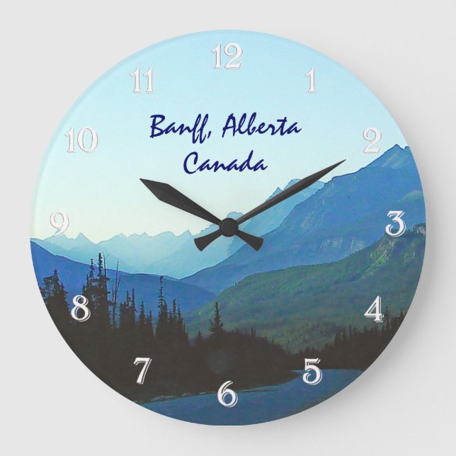 Banff Jasper Blue Large Clock (Front)