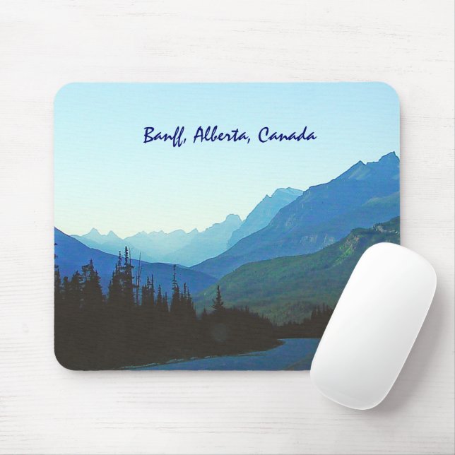 Banff Jasper Blue Mouse Pad (With Mouse)