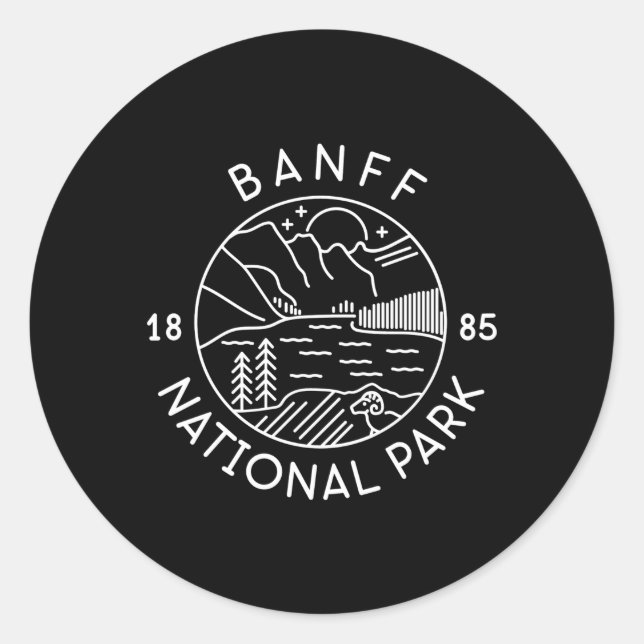 Banff National Park 1885 Alberta Classic Round Sticker (Front)