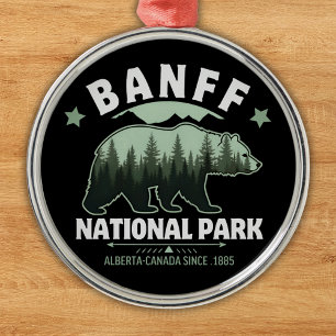 Banff National Park Adventure – Watercolor Bear Metal Tree Decoration