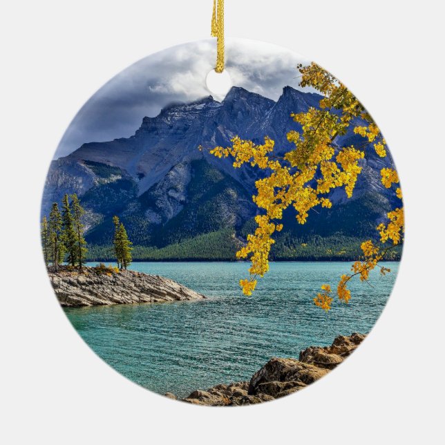Banff National Park, Alberta, Canada Ceramic Tree Decoration (Back)