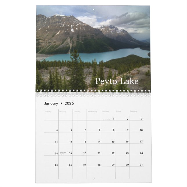 Banff National Park Canada Calendar (Jan 2026)