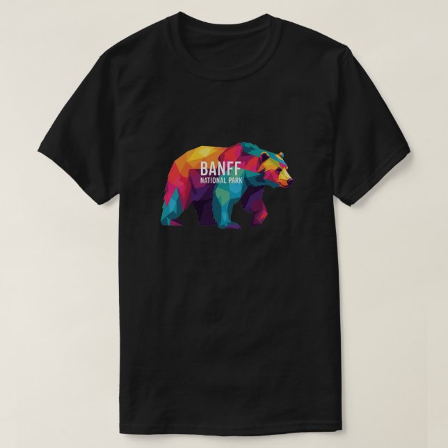 Banff National Park Canada Colourful Bear T-Shirt (Design Front)