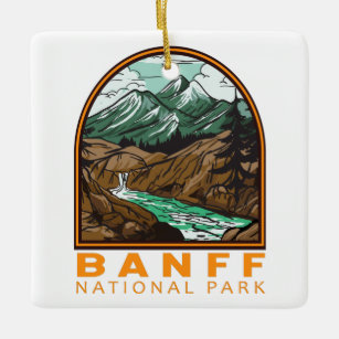 Banff National Park Canada Travel Vintage Ceramic Ornament