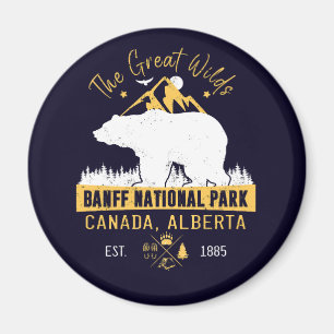 Banff National Park Canada Vintage Bear Mountain Magnet
