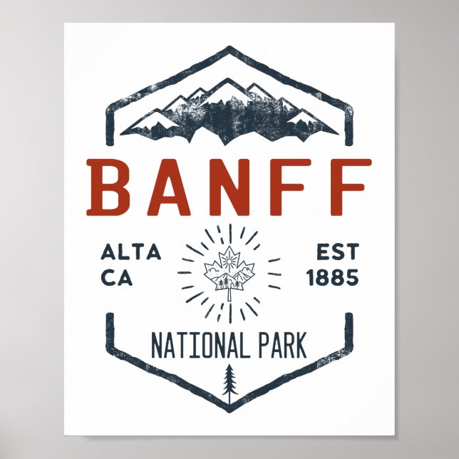 Banff National Park Canada Vintage Distressed  Poster (Front)
