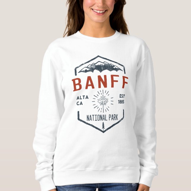 Banff National Park Canada Vintage Distressed  Sweatshirt (Front)