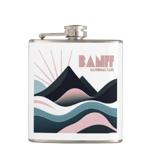 Banff National Park Coloured Hills Hip Flask