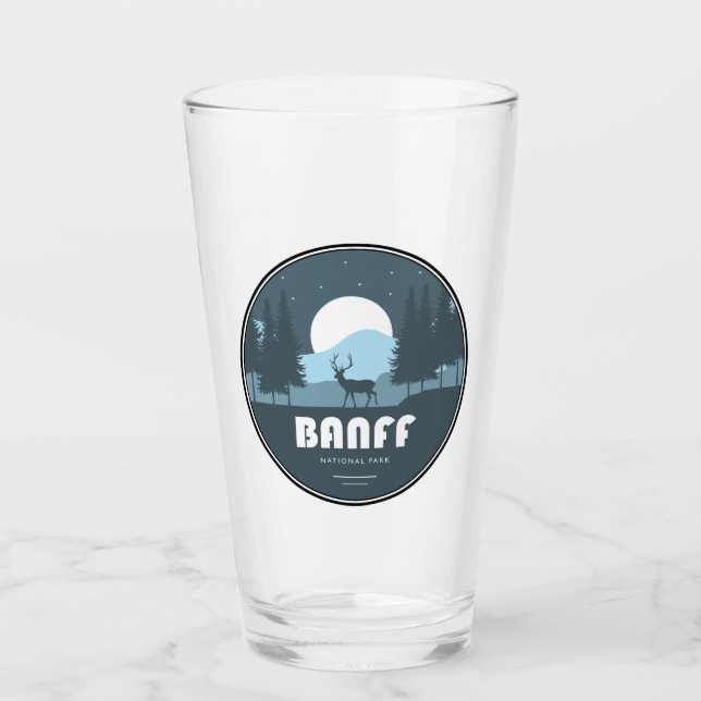 Banff National Park Deer Glass (Front)