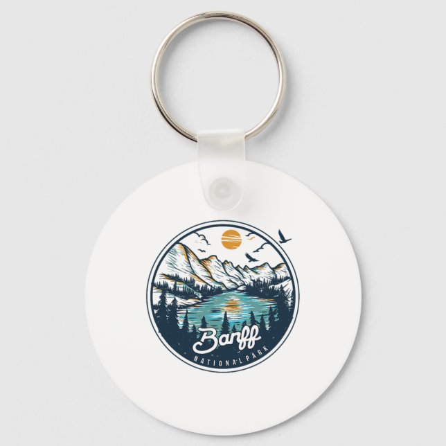 Banff National Park Hiking Souvenir Gift-able  Key Ring (Front)