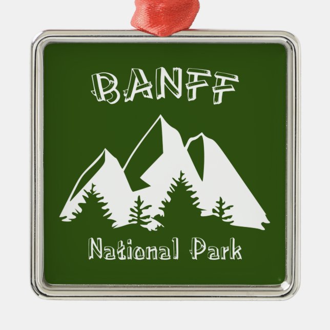 Banff National Park Metal Tree Decoration (Front)
