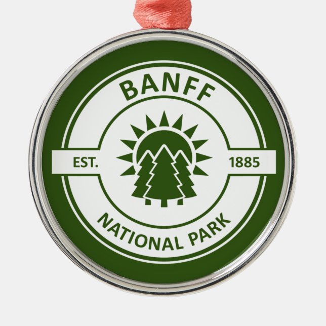 Banff National Park Metal Tree Decoration (Front)