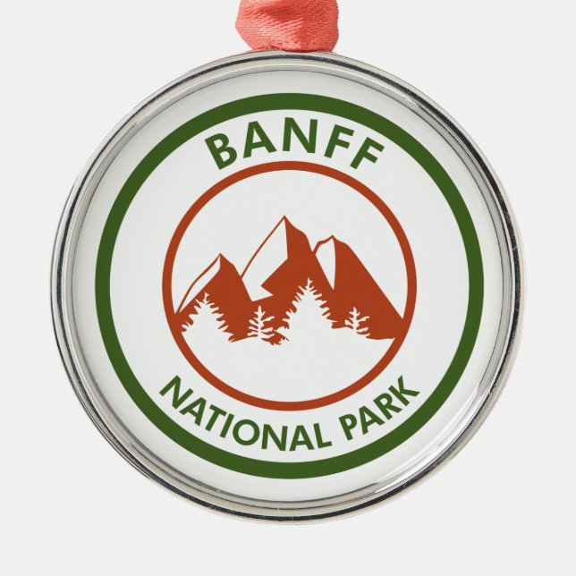 Banff National Park Metal Tree Decoration (Front)