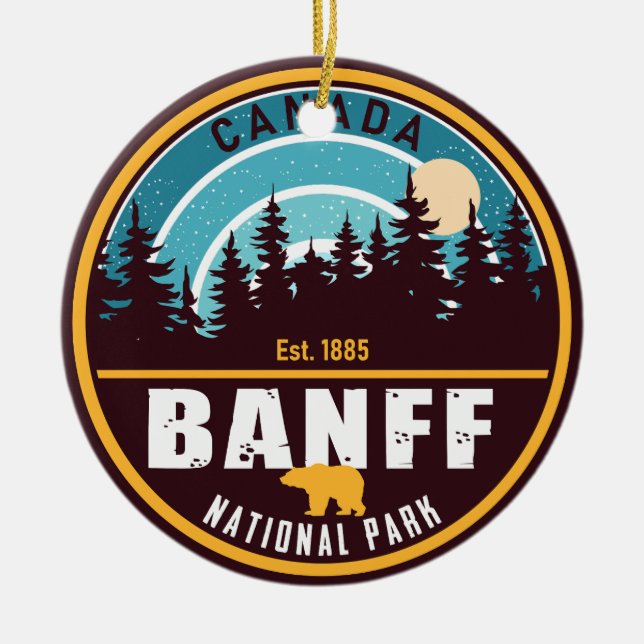 Banff National Park Moraine Lake Alberta Canada Ceramic Tree Decoration (Front)