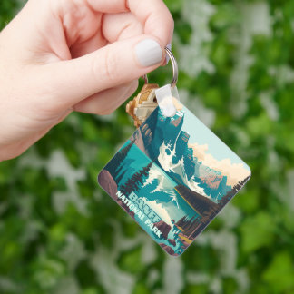 Banff National Park Moraine Lake Retro Key Ring