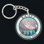 Banff National Park Moraine Lake Vintage  Key Ring<br><div class="desc">Banff National Park vector artwork design. The park is Canada’s first national park and is part of the Canadian Rocky Mountain Parks UNESCO World Heritage Site.</div>