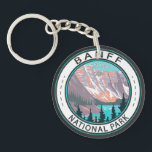 Banff National Park Moraine Lake Vintage  Key Ring<br><div class="desc">Banff National Park vector artwork design. The park is Canada’s first national park and is part of the Canadian Rocky Mountain Parks UNESCO World Heritage Site.</div>
