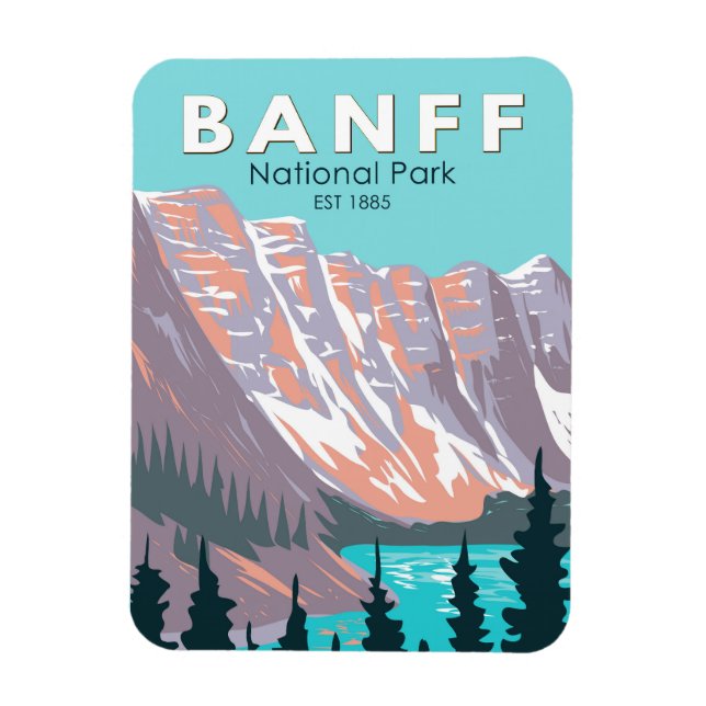 Banff National Park Moraine Lake Vintage Magnet (Vertical)