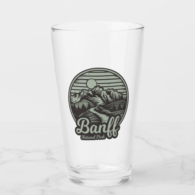 Banff National Park Mountain Trail Glass (Front)