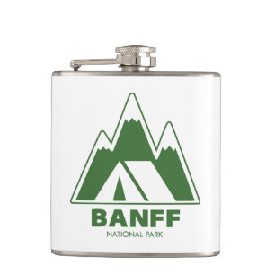 Banff National Park Mountains Camping Hip Flask