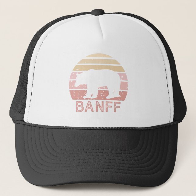 Banff National Park Retro Bear Trucker Hat (Front)