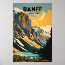 Banff National Park Vintage Travel Poster