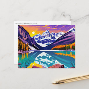 Banff Retro Poster Painting Postcard