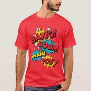 Bang Boom Pow Wham Comic Bubbles T-Shirt