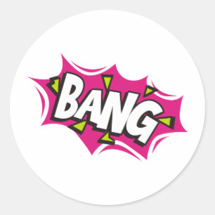 Bang Cartoon Pow Zap Classic Round Sticker