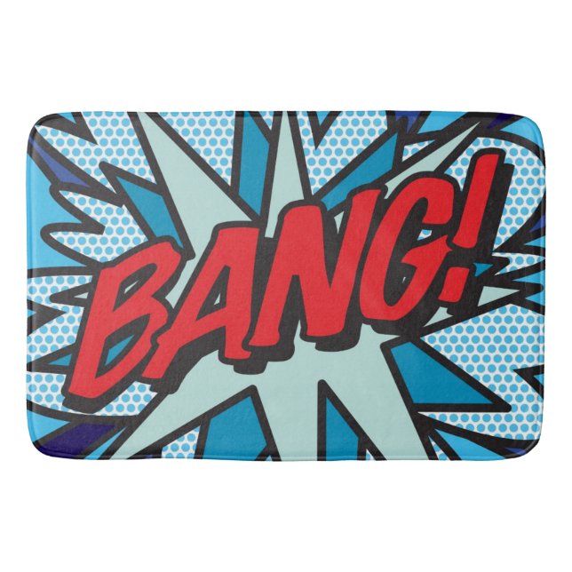 BANG Fun Modern Comic Book Pop Art Bath Mat (Front)