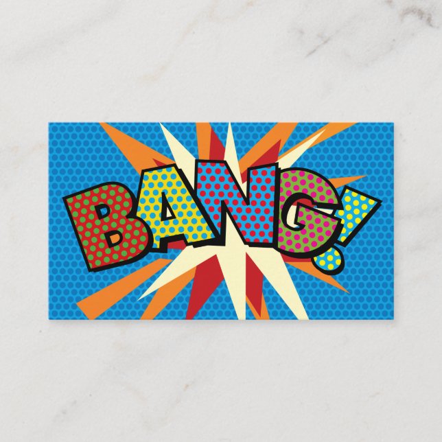 BANG Fun Retro Comic Book Business Card (Front)