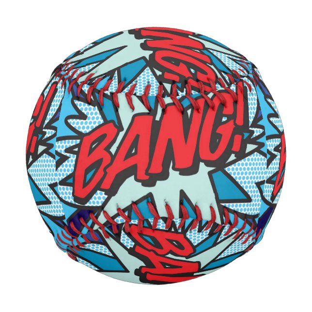 BANG Fun Retro Comic Book Pop Art Baseball (Front)