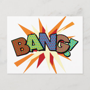 BANG Fun Retro Comic Book Pop Art Postcard
