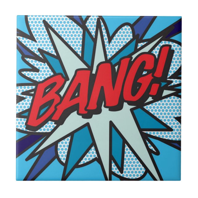 BANG Fun Retro Comic Book Pop Art Tile (Front)