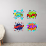 Bang Pow Boom Zap  Pop Art   50" Wall Decal<br><div class="desc">4 Great Pop Art Wall Decals - - Change the size of these decals by changing the size of the Decal Sheet - 4 sizes - from 12" x 12" to 36" x 36" - - These ones are printed on a transparent background, but you can change to a semi-transparent...</div>