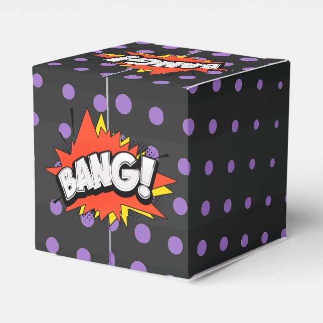 Bang Retro Action Comic Book Bubble Favour Box (Back Side)