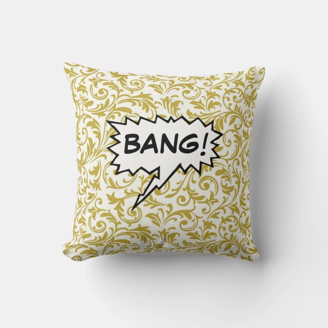 Bang ZZZZ Speech Bubbles Square Pillow (Front)