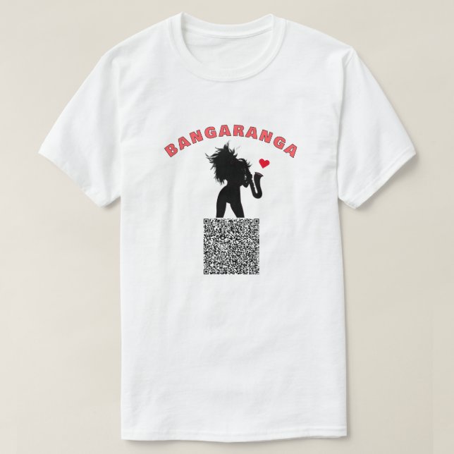 Bangaranga T-Shirt QR Code Jazz Misic Saxophone (Design Front)