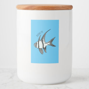 Banggai cardinalfish cartoon illustration food label