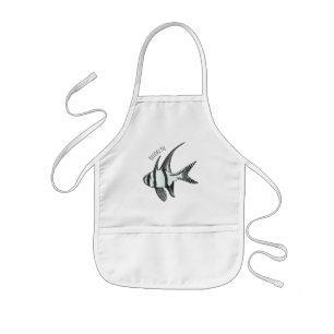 Banggai cardinalfish cartoon illustration kids apron
