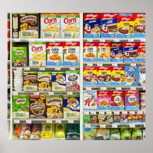 Bangkok Cereal Shelves: Foodland Editorial Poster