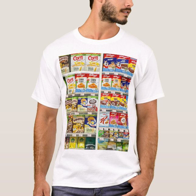 Bangkok Cereal Shelves: Foodland Editorial T-Shirt (Front)