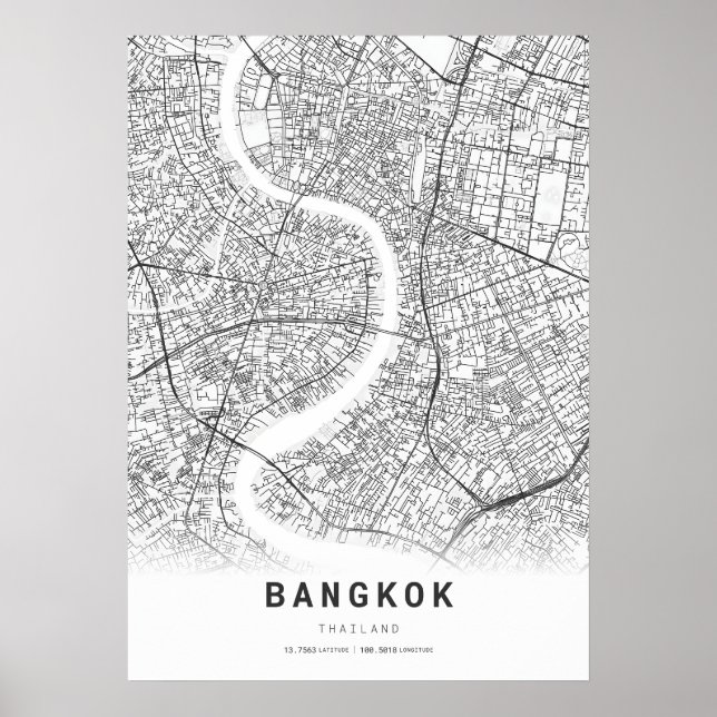 Bangkok City Map Poster (Front)