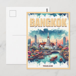 Bangkok city skyline - Thailand travel gifts Postcard