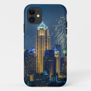Bangkok skyline at new years eve night panorama Case-Mate iPhone case