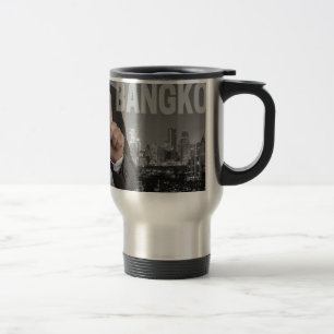 Bangkok skyline at night panorama travel mug