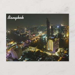 Bangkok skyline at night postcard