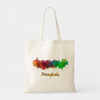 Bangkok skyline in watercolor tote bag